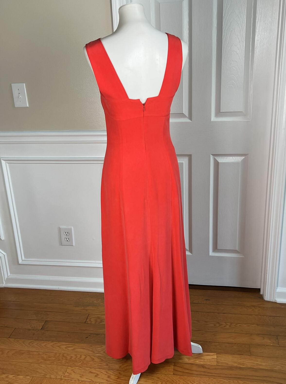 DANA BUCHMAN Silk Dress Cropped Size 4 Pink Fit Flare Minimalist Square Neck 2PC