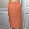 Kasper Polyester Rayon Skirt Suit Size 8 Orange Lined Women 2Piece Collarless