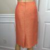 Kasper Polyester Rayon Skirt Suit Size 8 Orange Lined Women 2Piece Collarless