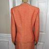 Kasper Polyester Rayon Skirt Suit Size 8 Orange Lined Women 2Piece Collarless