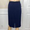 Tahari ASL Polyester Spandex Skirt Suit 14 Navy Floral White Short Sleeves 2PC