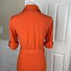 SHARAGANO Women 1PC Orange Belted Zip Up A-Line Dress Size 6