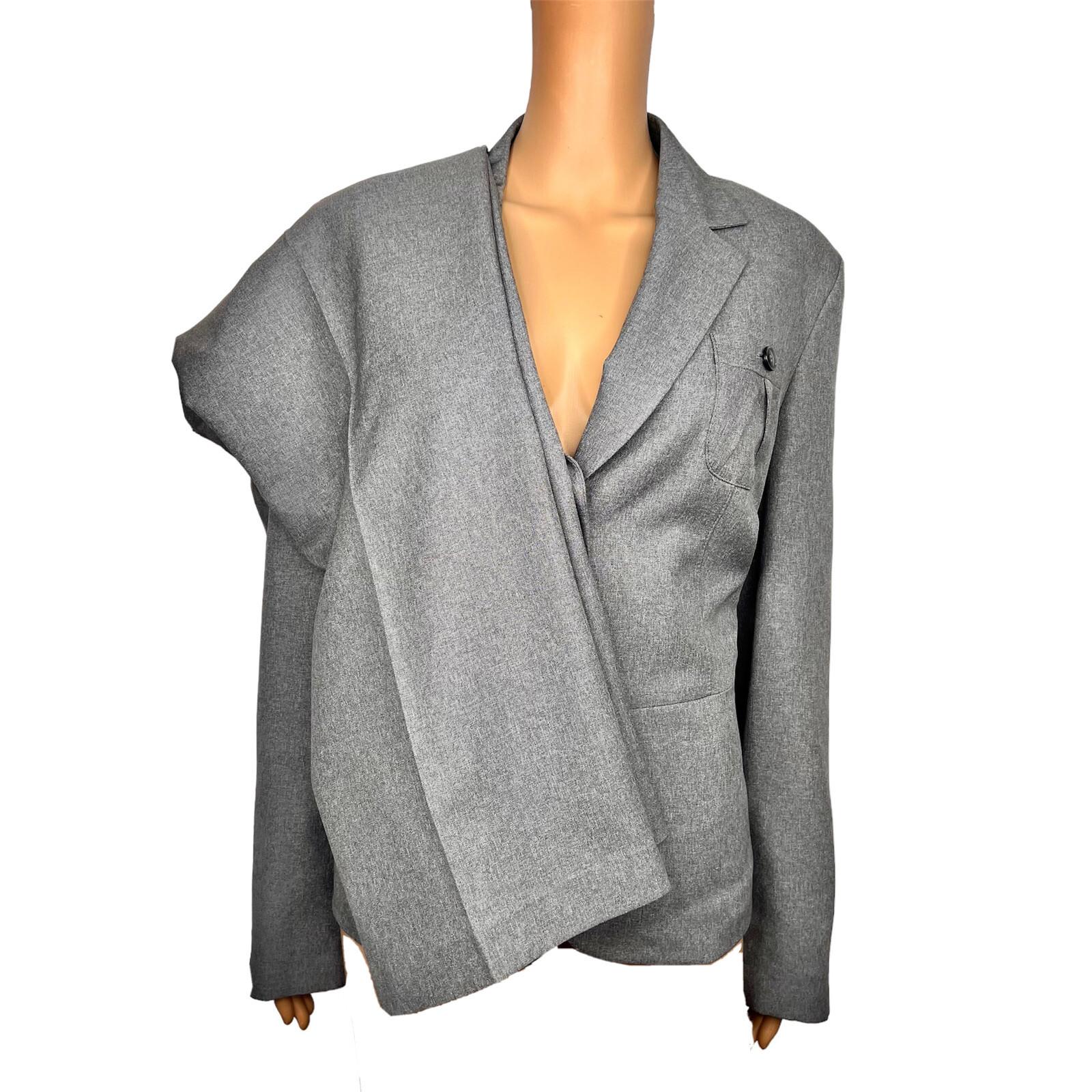Le Suit Women  Polyester Pant Suit Size 16 Gray Lined Notch Collar Career 2PC