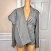 Le Suit Women  Polyester Pant Suit Size 16 Gray Lined Notch Collar Career 2PC
