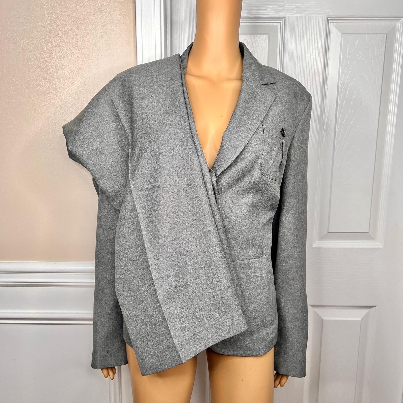 Le Suit Women  Polyester Pant Suit Size 16 Gray Lined Notch Collar Career 2PC