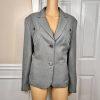 Le Suit Women  Polyester Pant Suit Size 16 Gray Lined Notch Collar Career 2PC