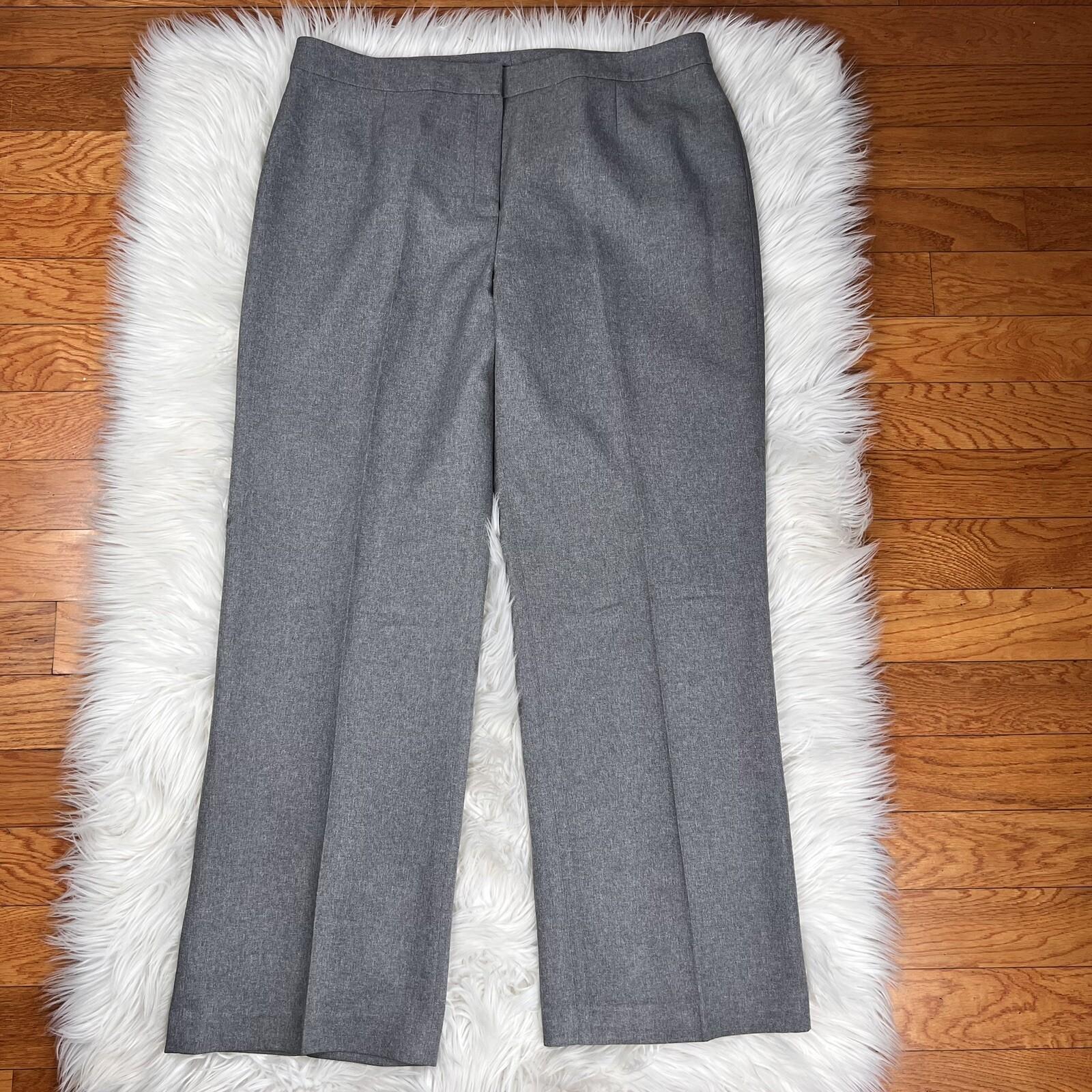 Le Suit Women  Polyester Pant Suit Size 16 Gray Lined Notch Collar Career 2PC