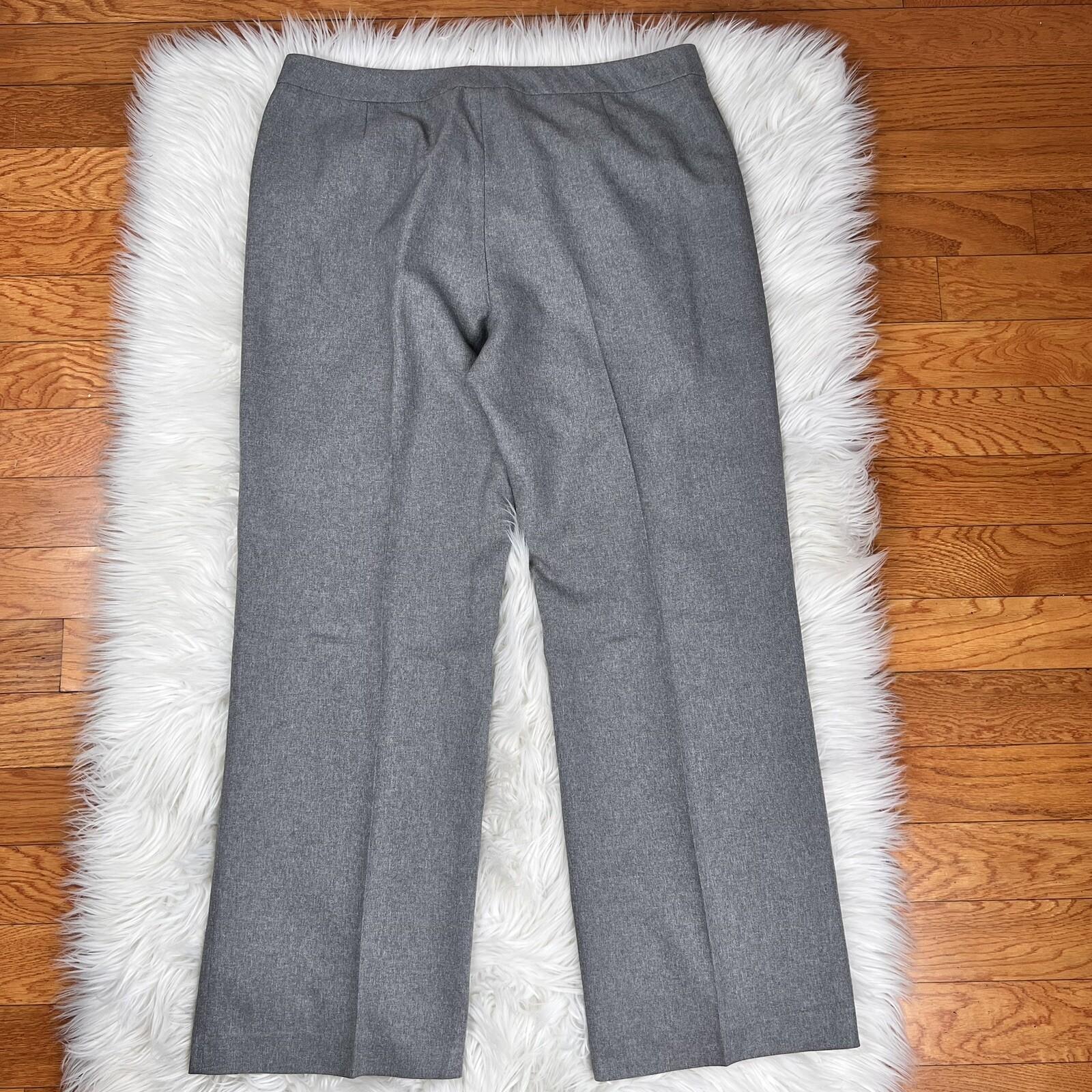 Le Suit Women  Polyester Pant Suit Size 16 Gray Lined Notch Collar Career 2PC