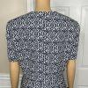 Tahari ASL Polyester Spandex Skirt Suit 14 Navy Floral White Short Sleeves 2PC