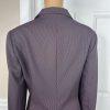 JOHN MEYER Polyester Pant Suit 14 Black Purple Striped Lined Peak Collar 2PC