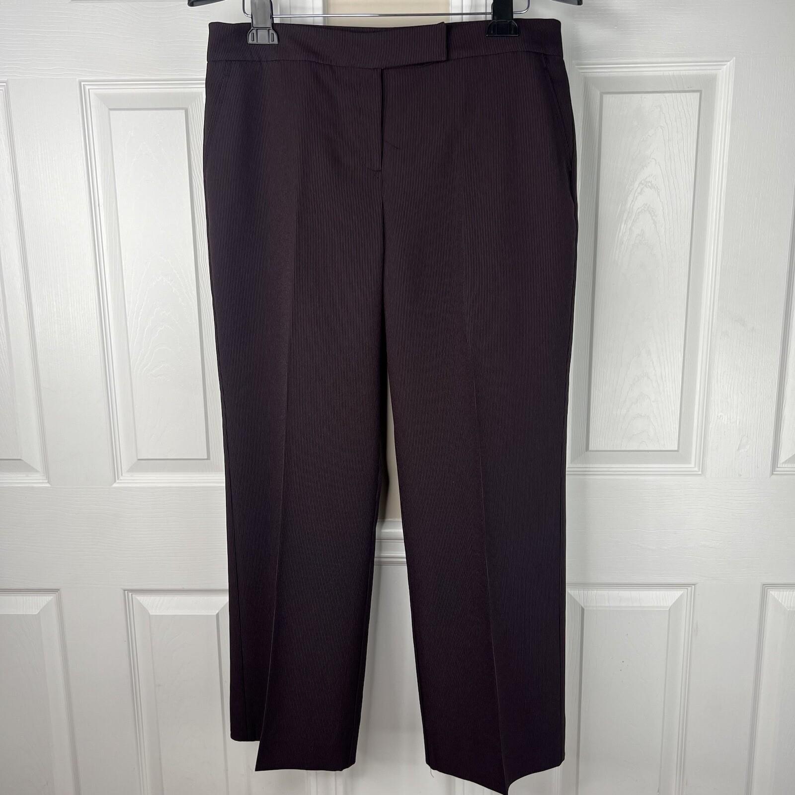 JOHN MEYER Polyester Pant Suit 14 Black Purple Striped Lined Peak Collar 2PC