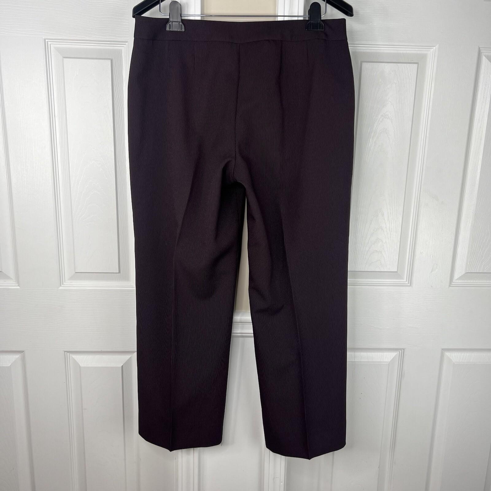 JOHN MEYER Polyester Pant Suit 14 Black Purple Striped Lined Peak Collar 2PC
