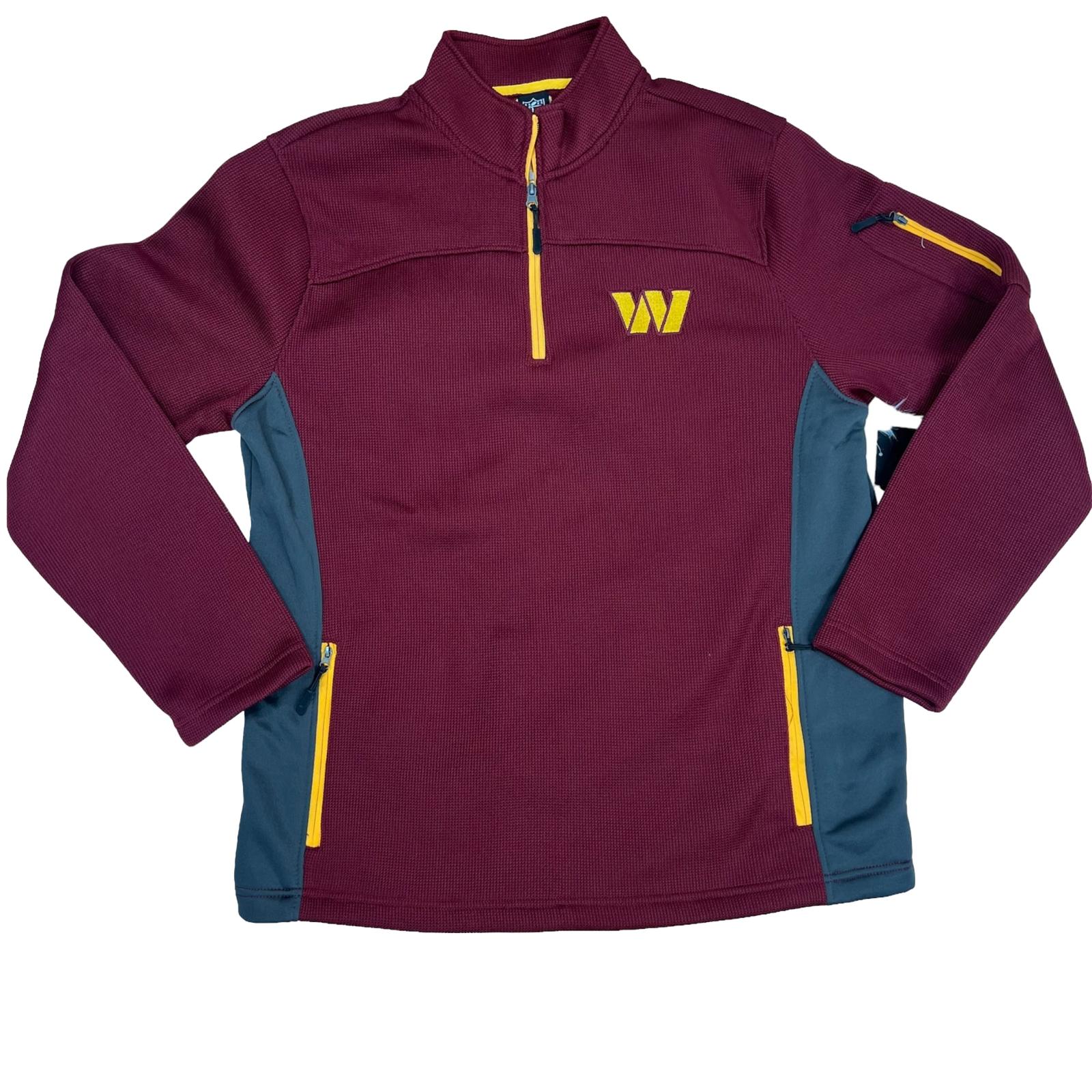 Washington Commanders NFL Team Apparel Sweatshirt L Men Half Zip Thermal Fleece