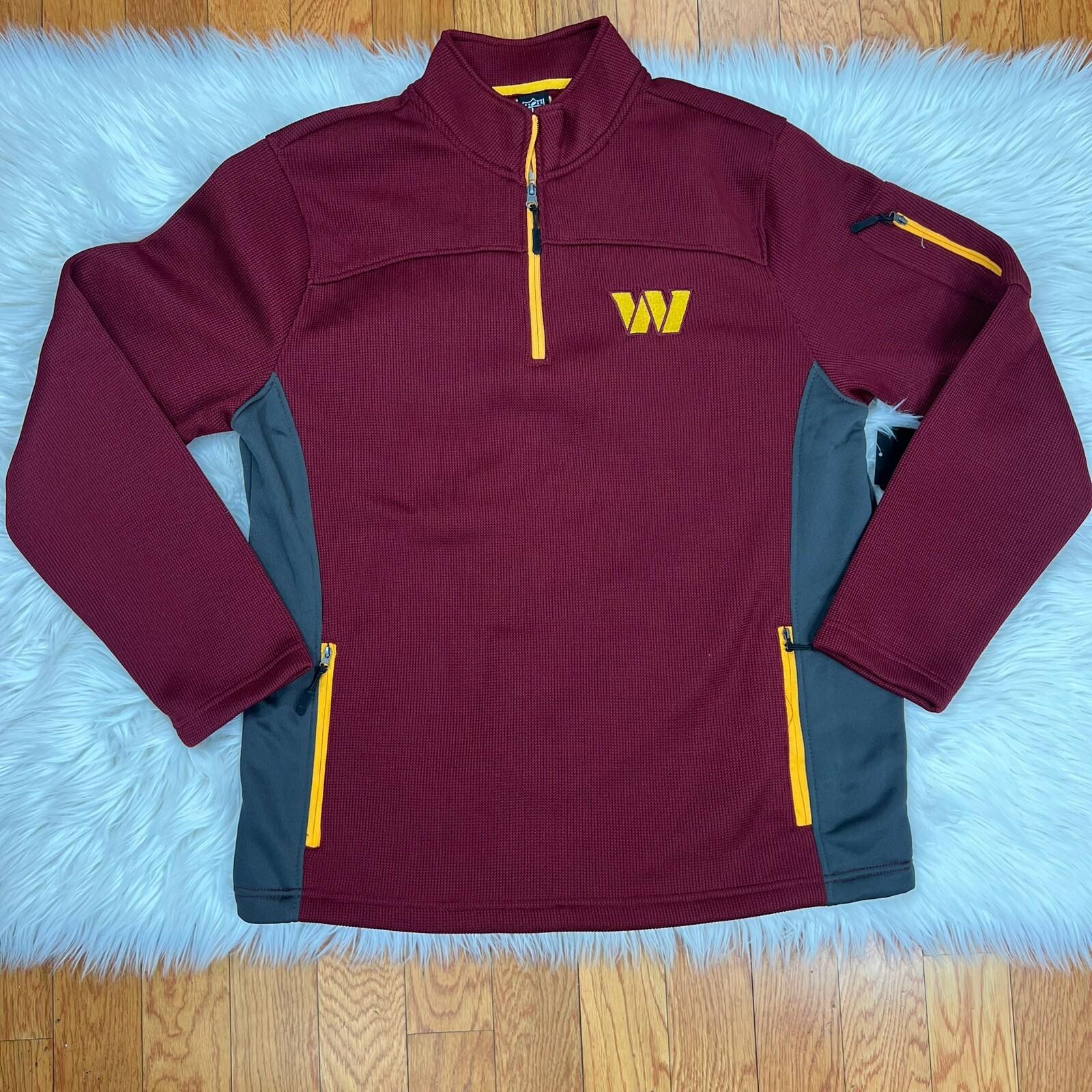 Washington Commanders NFL Team Apparel Sweatshirt L Men Half Zip Thermal Fleece