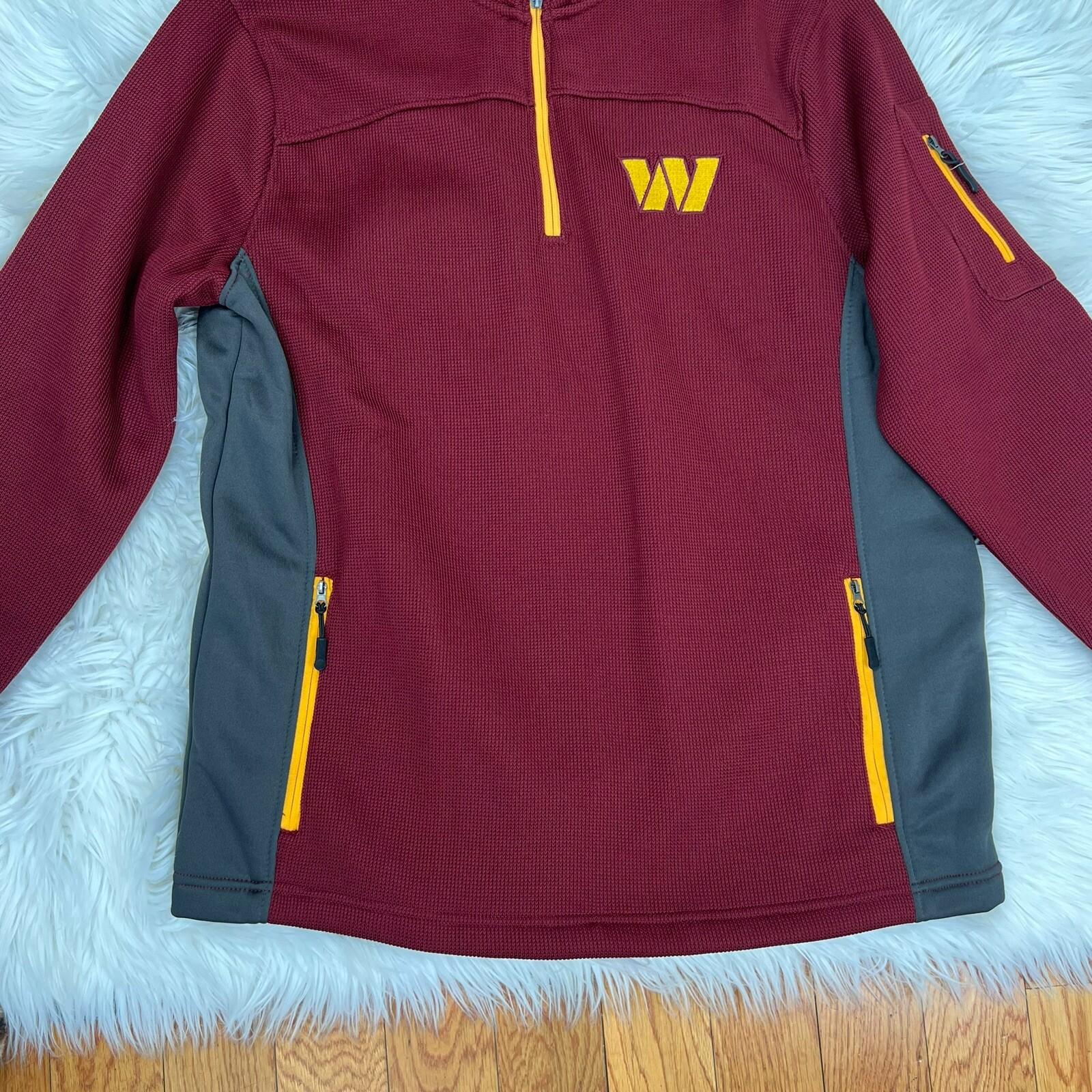 Washington Commanders NFL Team Apparel Sweatshirt L Men Half Zip Thermal Fleece