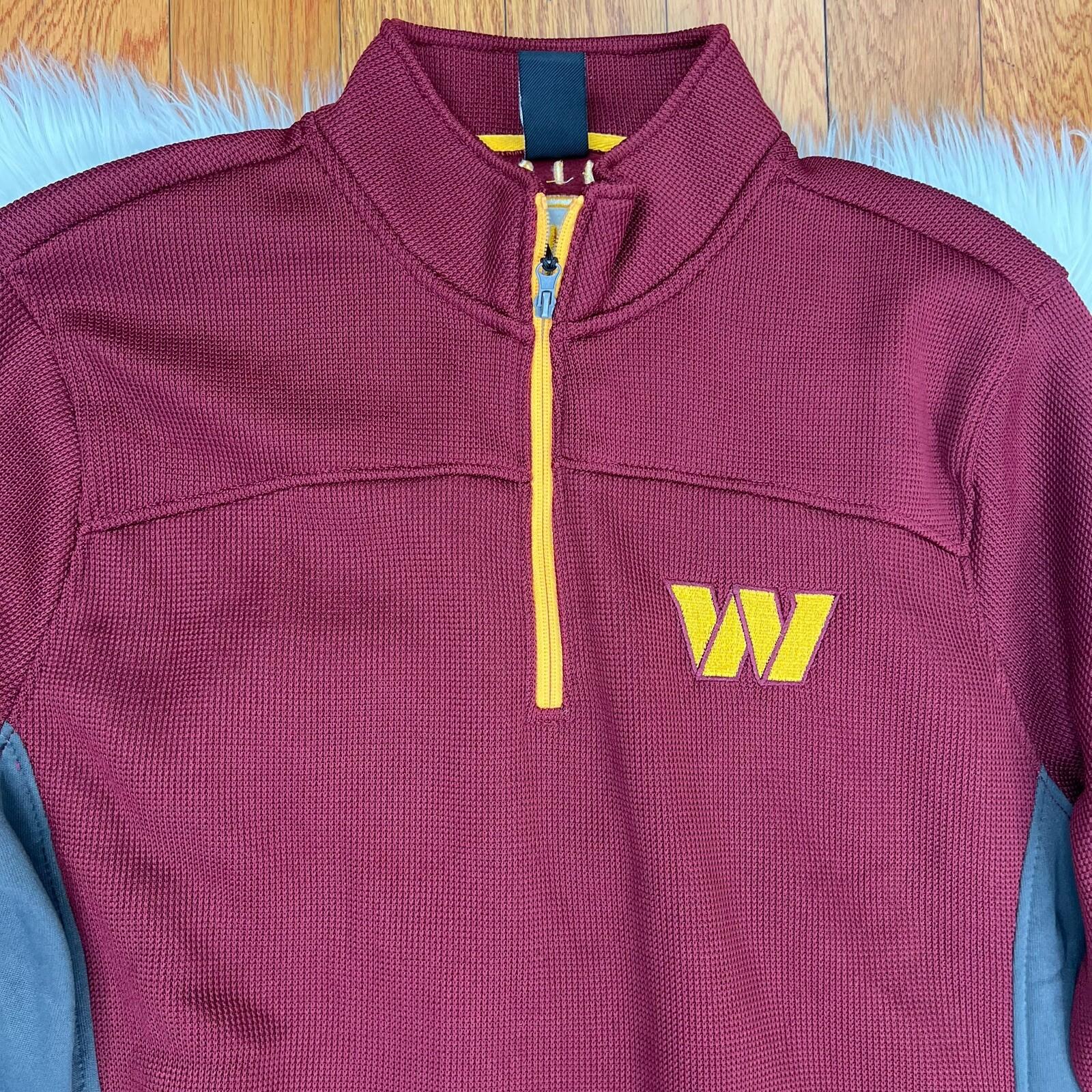 Washington Commanders NFL Team Apparel Sweatshirt L Men Half Zip Thermal Fleece