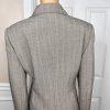 Le Suit Polyester Spandex Skirt Suit Size 14P Gray Peak Collar Faux Pockets 2PC