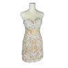 ANGELA & ALISON Wedding Dress 2 Gold Embellished Beaded Strapless Stretchy Veil