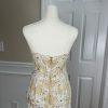 ANGELA & ALISON Wedding Dress 2 Gold Embellished Beaded Strapless Stretchy Veil