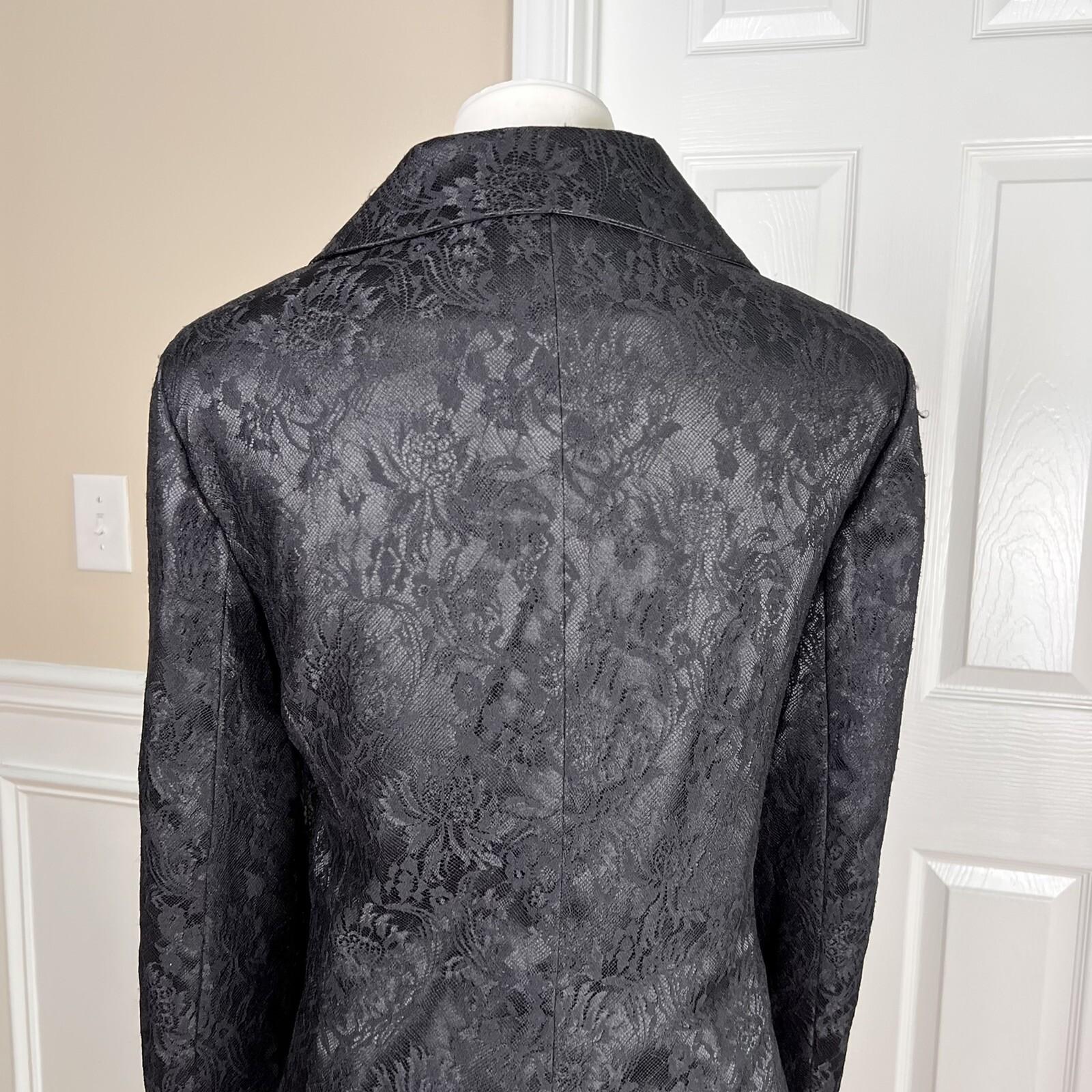 Studio By Liz  Claiborne Polyester Nylon Lace Skirt Suit Size 14 Black  2 PC New