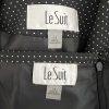 10-697.jpg Le Suit Women Polyester Skirt Suit Size 14 Black White Notch Collar Lined 2PC