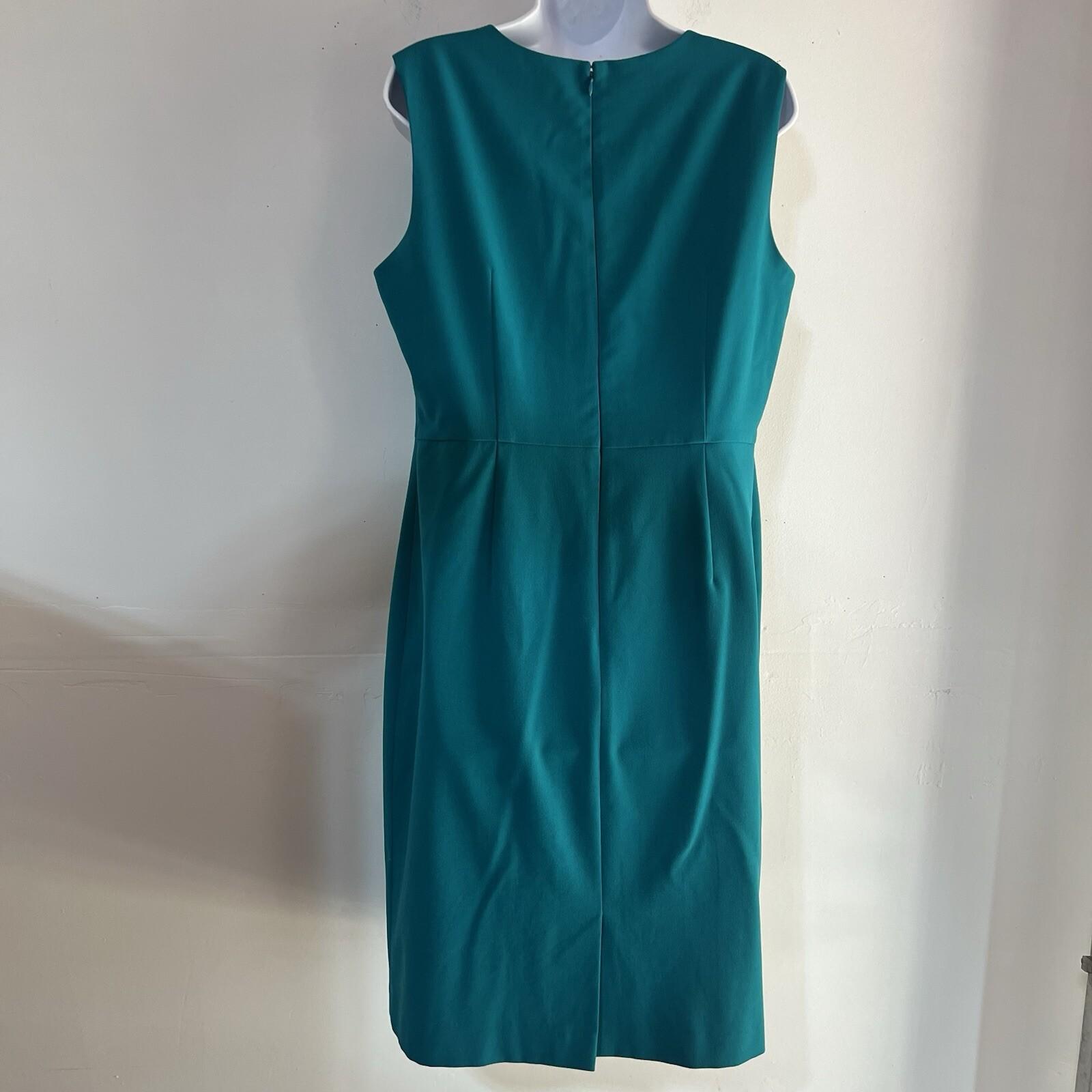 Nine West Viscose Spandex Dress Suit Size 12 Green Lined Cocktail Crepe 2PC