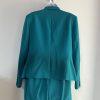 Nine West Viscose Spandex Dress Suit Size 12 Green Lined Cocktail Crepe 2PC