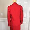 New C J PHILLIPS Women 2PC Red Polyester Lined Peak Collar Skirt Suit Size 8