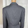Liz Claiborne Polyester Rayon Blazer Suit Size 14 Gray Striped Ruffle Lined 1PC