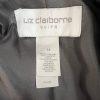 Liz Claiborne Polyester Rayon Blazer Suit Size 14 Gray Striped Ruffle Lined 1PC