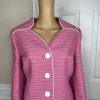 Le Suit Polyester Skirt Suit Size 12 Pink White Collarless Lined Cocktail 2PC