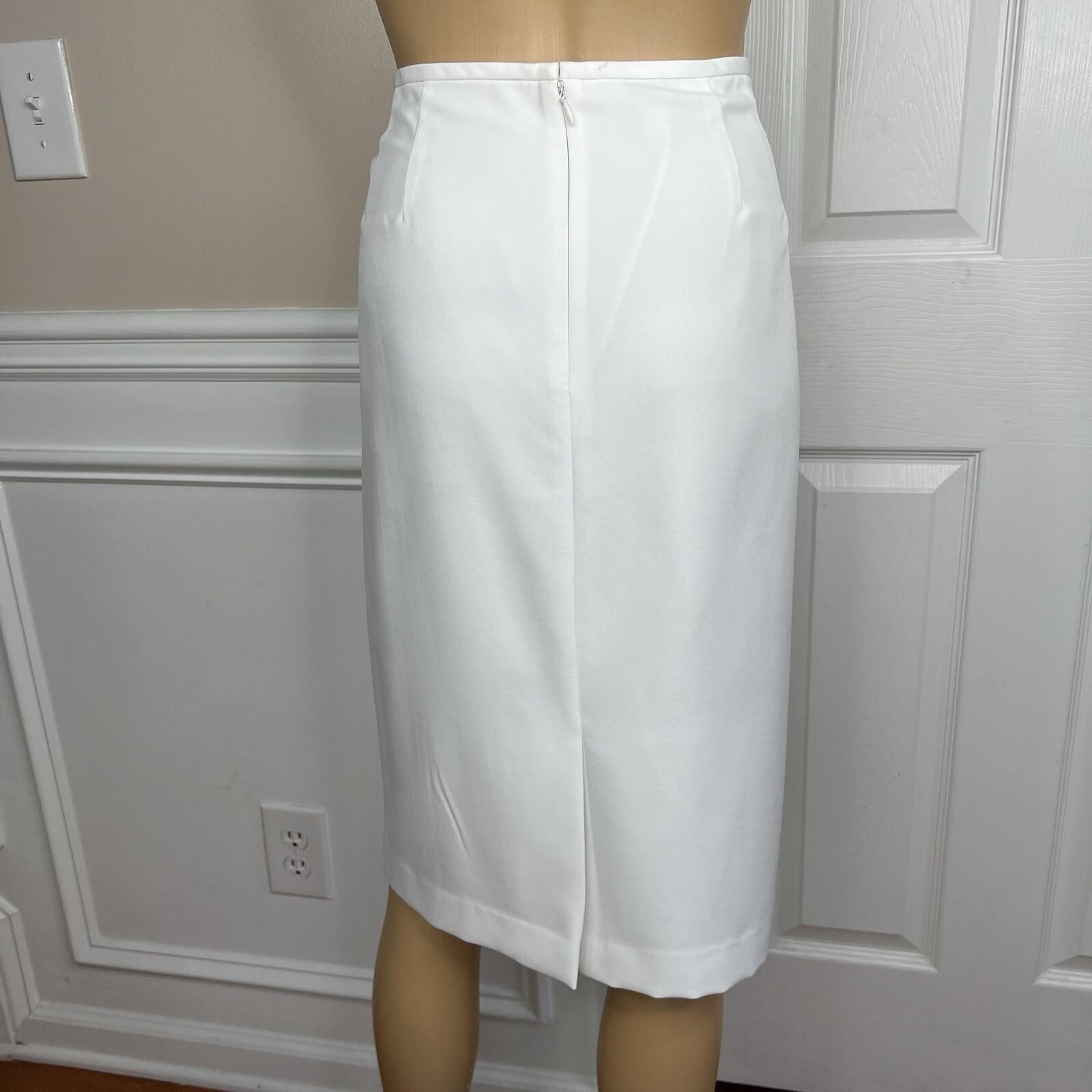 Le Suit Polyester Skirt Suit Size 12 Pink White Collarless Lined Cocktail 2PC