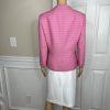 Le Suit Polyester Skirt Suit Size 12 Pink White Collarless Lined Cocktail 2PC