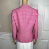 Le Suit Polyester Skirt Suit Size 12 Pink White Collarless Lined Cocktail 2PC
