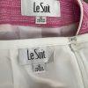 Le Suit Polyester Skirt Suit Size 12 Pink White Collarless Lined Cocktail 2PC