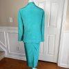 EMILY Women 2PC Green Polyester Lined Collarless Skirt Suit Size 22W