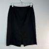 Tahari Wool Skirt Suit Size 10 Black Striped Peak Collar Classic Minimalist 2PC