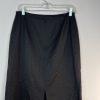 Tahari Wool Skirt Suit Size 10 Black Striped Peak Collar Classic Minimalist 2PC