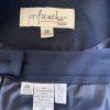 New ENFRENCH Navy Blue 2PC Polyester Lined Notch Collar Ruffle Skirt Suit SZ 26