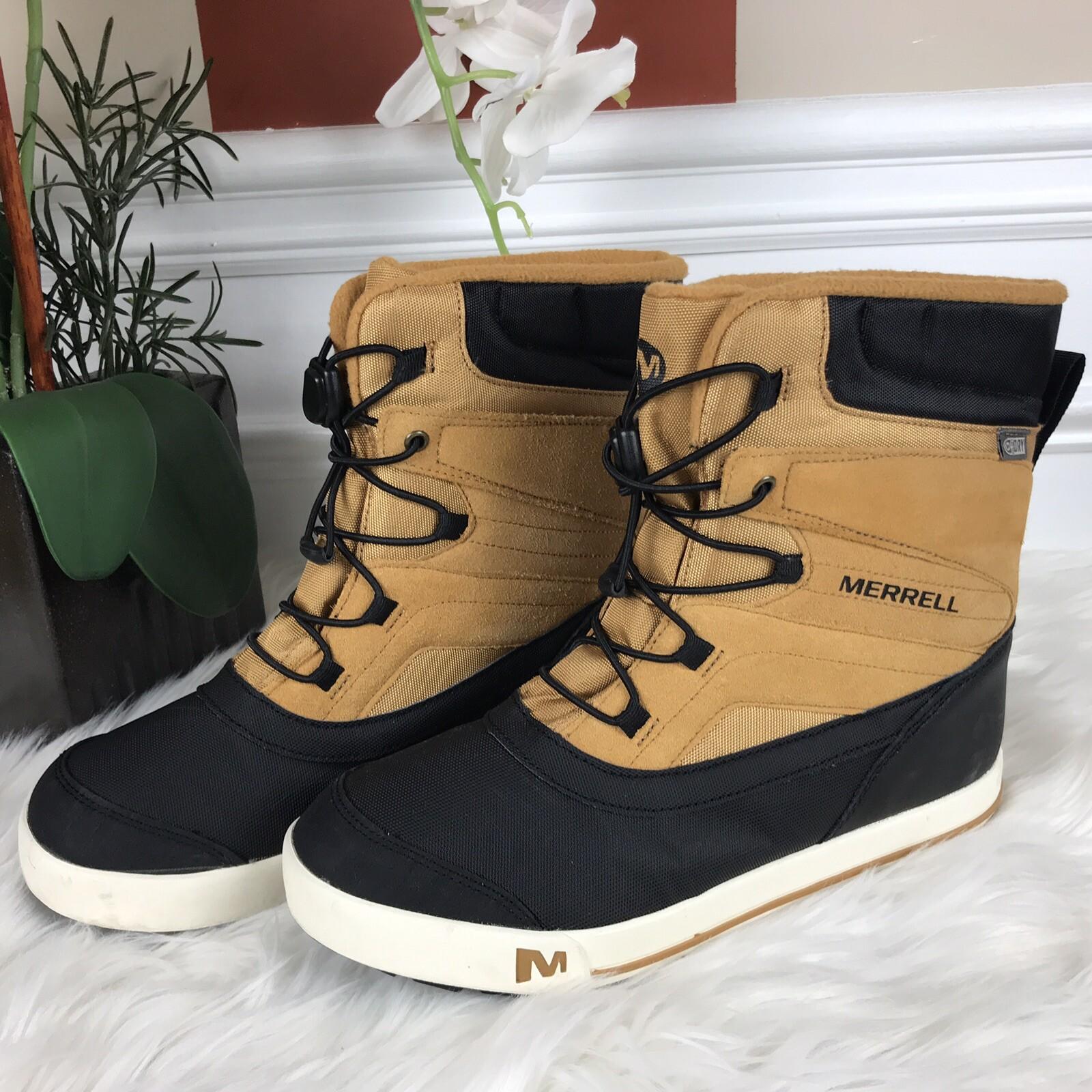 MERRELL Men Thermo Chill Waterproof Brown Black Hiking Boots Size 7 M