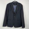 John Varvatos Luxe Men Blazer 40 Charcoal Striped Contrast Trim Lapel Sport Coat