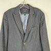 John Varvatos Luxe Men Blazer 40 Charcoal Striped Contrast Trim Lapel Sport Coat
