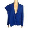Kasper Polyester Stretch Pant 8  Suit 10 Blue Lined Slim Fit Notch Collar 2PC
