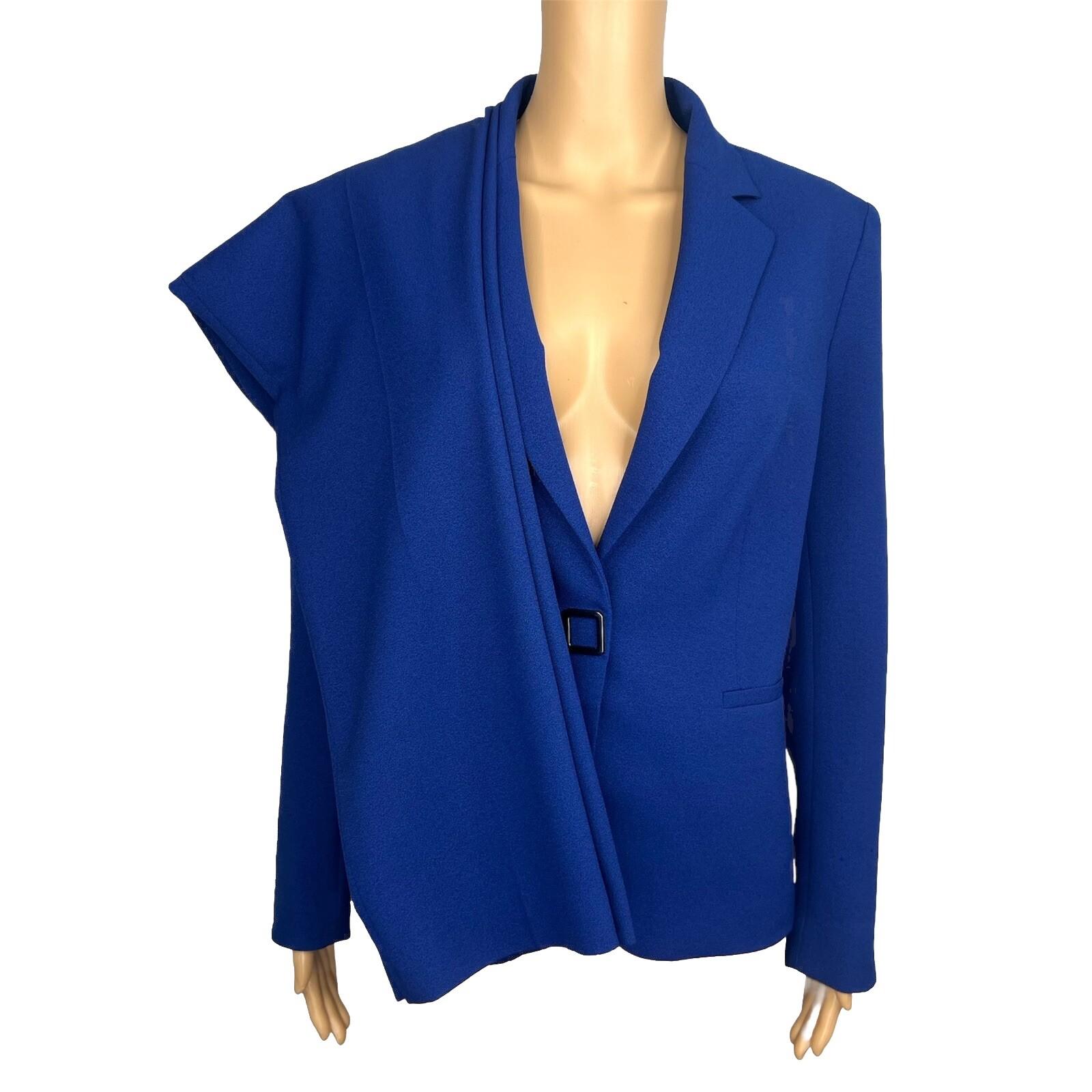 Kasper Polyester Stretch Pant 8  Suit 10 Blue Lined Slim Fit Notch Collar 2PC