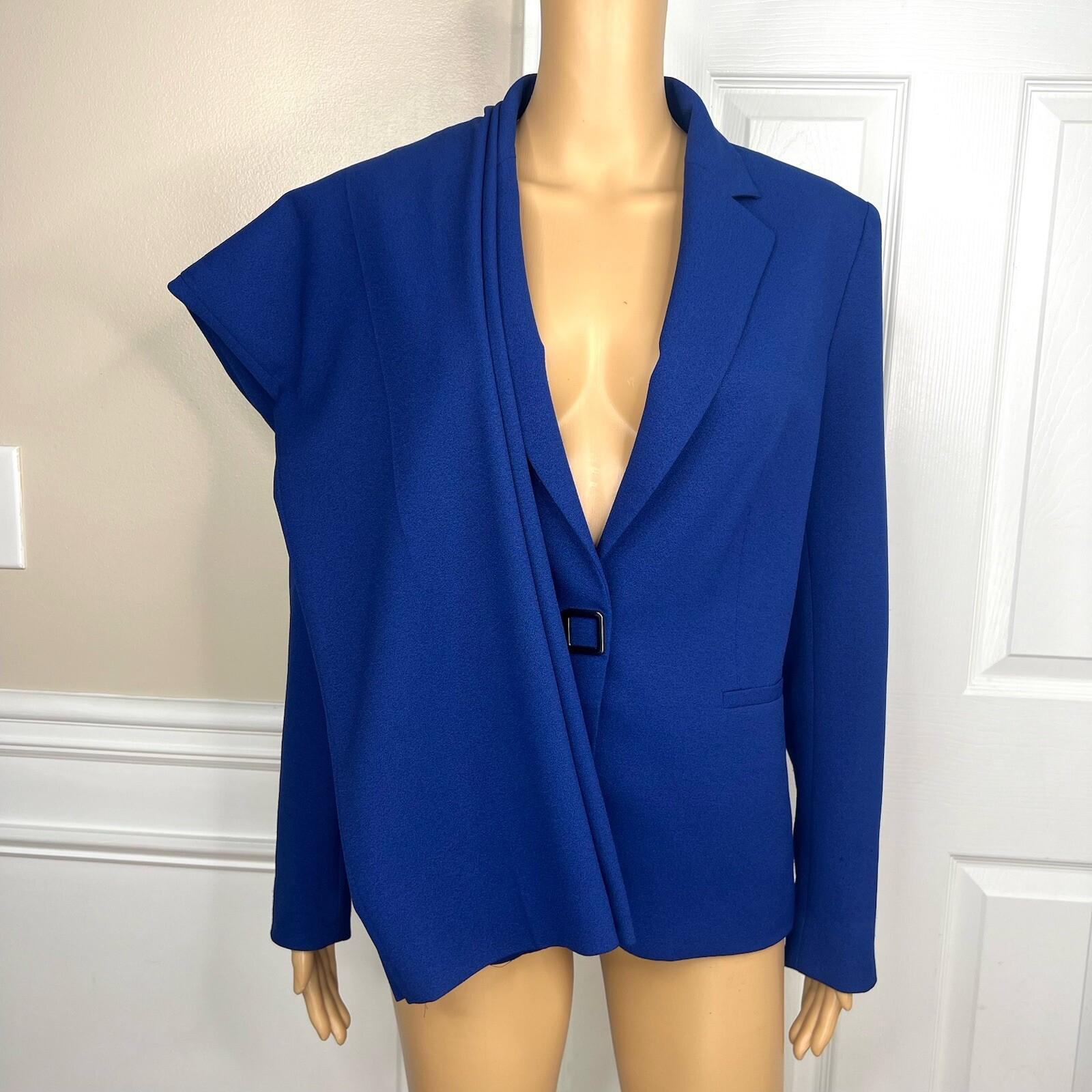 Kasper Polyester Stretch Pant 8  Suit 10 Blue Lined Slim Fit Notch Collar 2PC