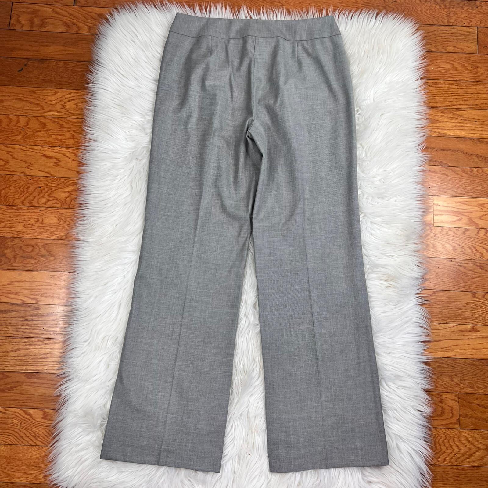10-7120.jpg Nine West Polyester Rayon Stretch Pant Suit 10 Gray Notch Collar Business 2PC