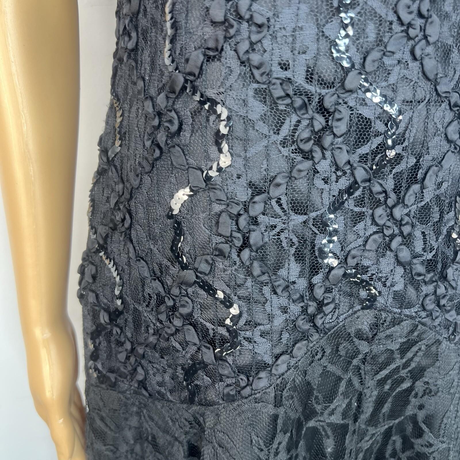 Vintage Shuet Young Dress Size 9/10 Lace Sequin Tea Party Evening Chic Gothic