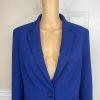 Kasper Polyester Stretch Pant 8  Suit 10 Blue Lined Slim Fit Notch Collar 2PC