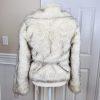 XOXO 2 in 1 Faux Fur Ivory Black Mid Length Cropped Coat Size S Cozy Y2K Warm