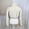 XOXO 2 in 1 Faux Fur Ivory Black Mid Length Cropped Coat Size S Cozy Y2K Warm